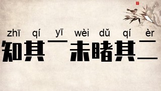 知其一未睹其二