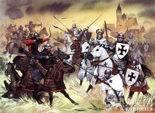 列格尼卡战役，蒙古军队击败波兰与罗马贵族组成的联军