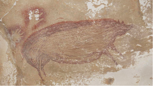 世界最古老洞穴壁画45500年前的猪