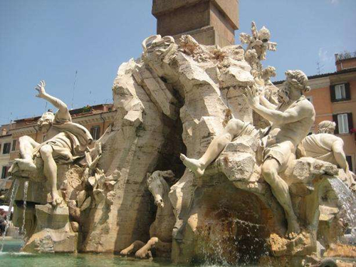 四河喷泉的雕刻含义